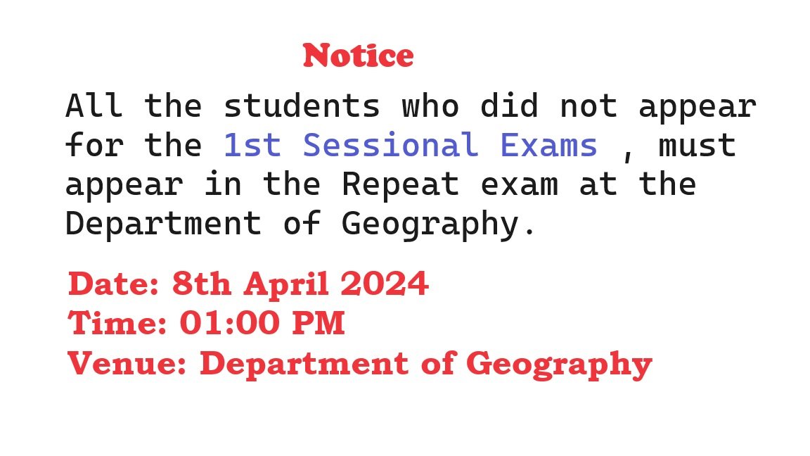Examination Urgent 1st Sessional re exam 2024